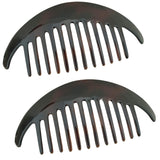 Parcelona French Alice Large Celluloid 12 Teeth Side Hair Combs for Women 2 Pcs