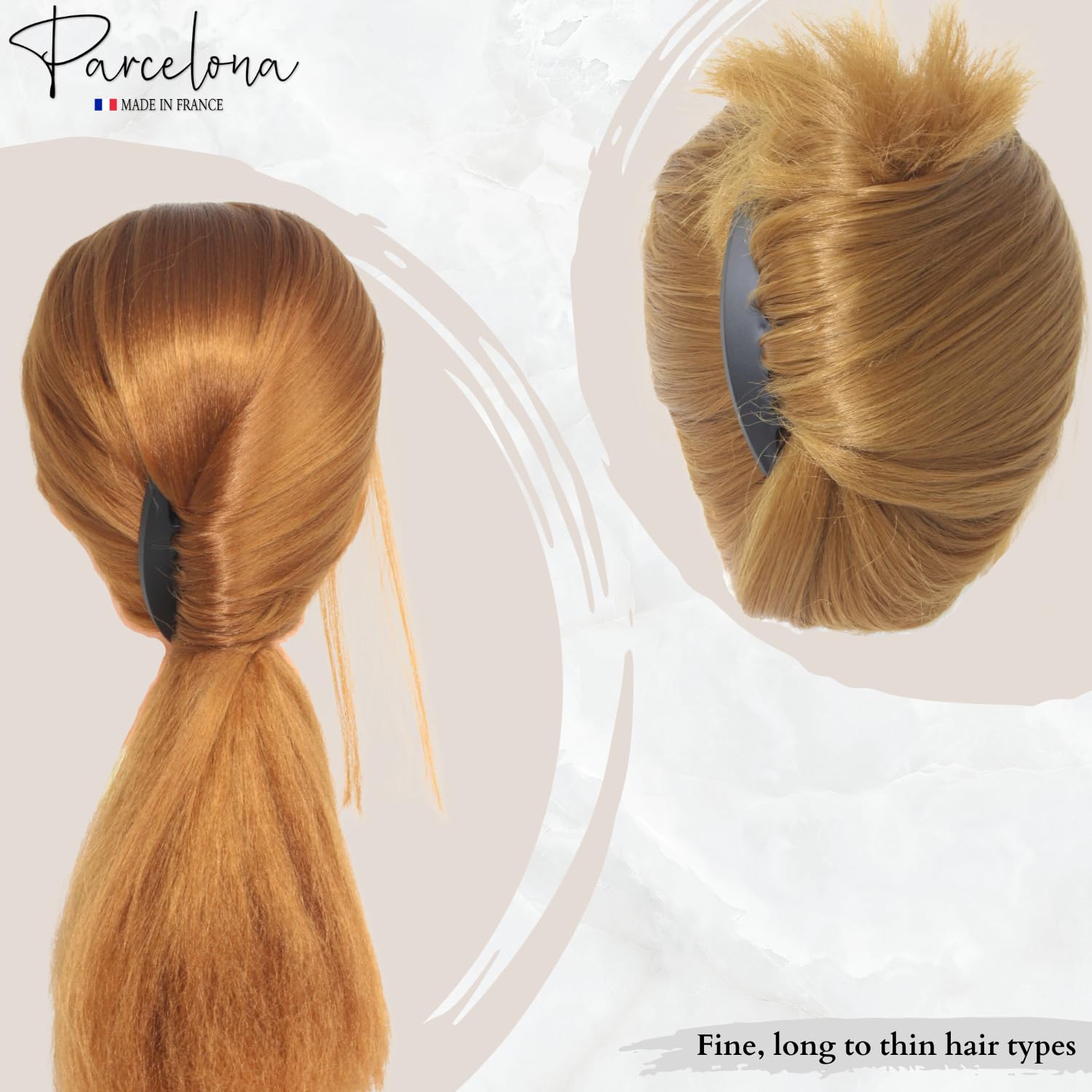 Parcelona French Basic 7 Teeth Large Celluloid Side Hair Combs for Women(2 Pcs)