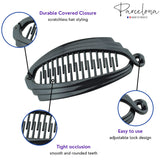 Parcelona French Broad Brown & Black Large 5" set of 2 Hair Clips for Women