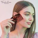 French Amie Pocket Comb Small Cellulose Handmade Wide Tooth Non Static Hair Comb