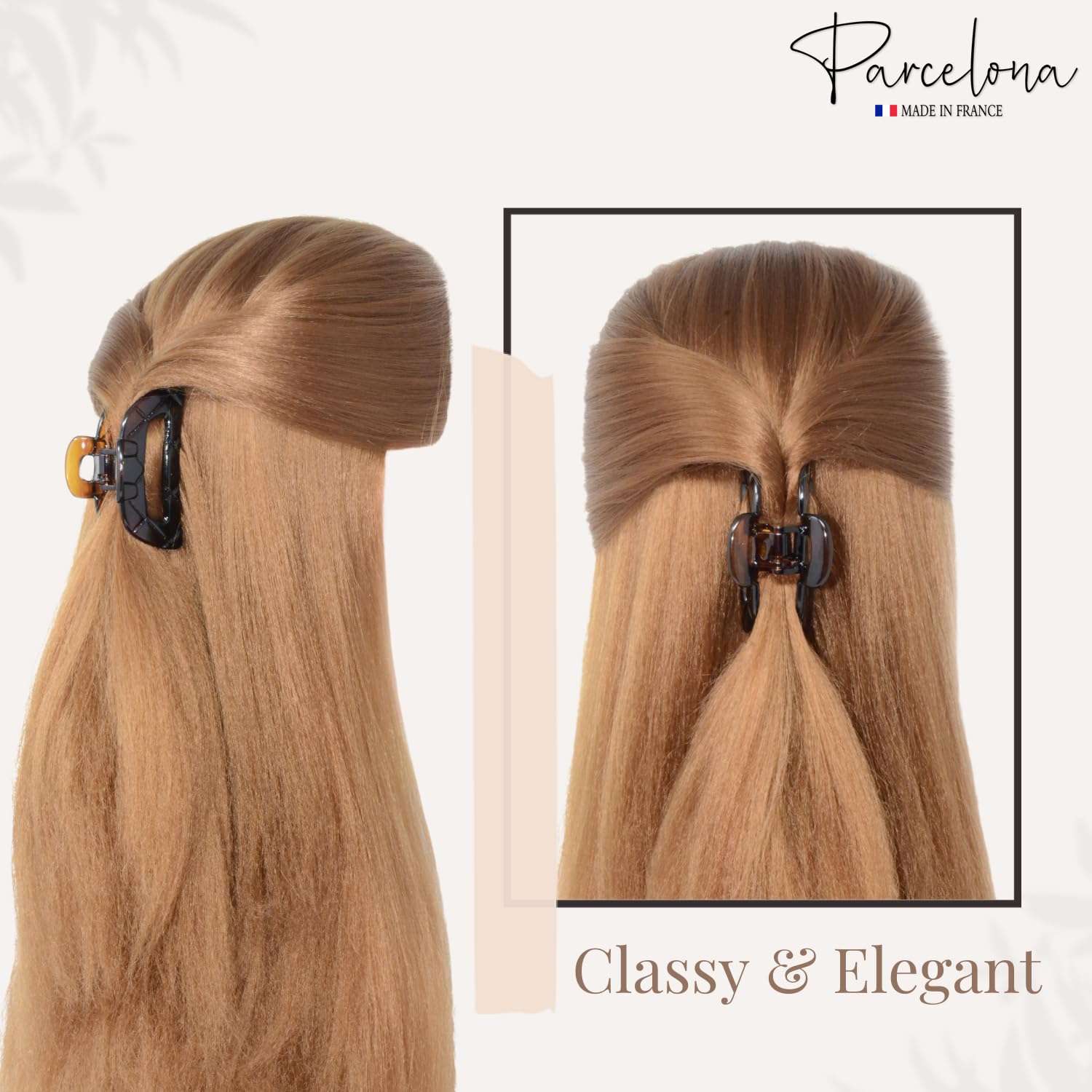 Parcelona French Elite Medium Cellulose Covered Spring Jaw Hair Claw Clamp