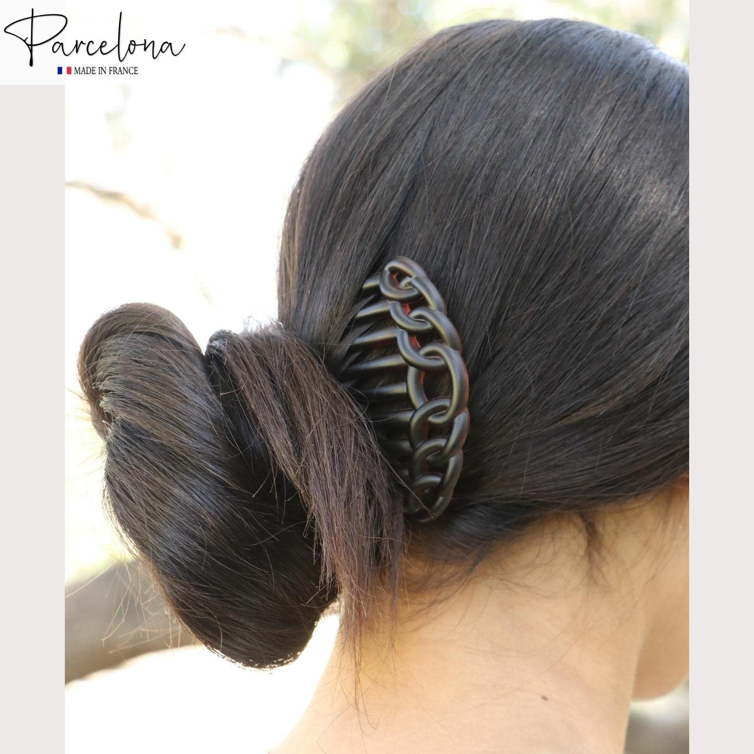 Parcelona French Twisted Circles Shell Matte Finish Set of 2 Flexible Side Hair