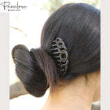 Parcelona French Twisted Circles Shell Matte Finish Set of 2 Flexible Side Hair