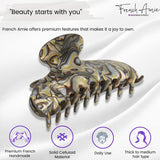 French Amie Thin Oval Large 4 1/4” Handmade Celluloid Jaw Hair Claw for Women