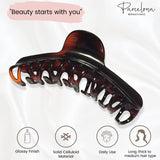 Parcelona French Curvy Large 5 Inches Long Celluloid Tortoise Shell Hair Claw