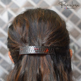 Parcelona French Oblong Mesh Tortoise Shell Large Hair Clip Barrette for Women