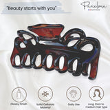 Parcelona French Medium Double Loop Tortoise Shell Claw Jaw Hair Clip 3.5 Inch