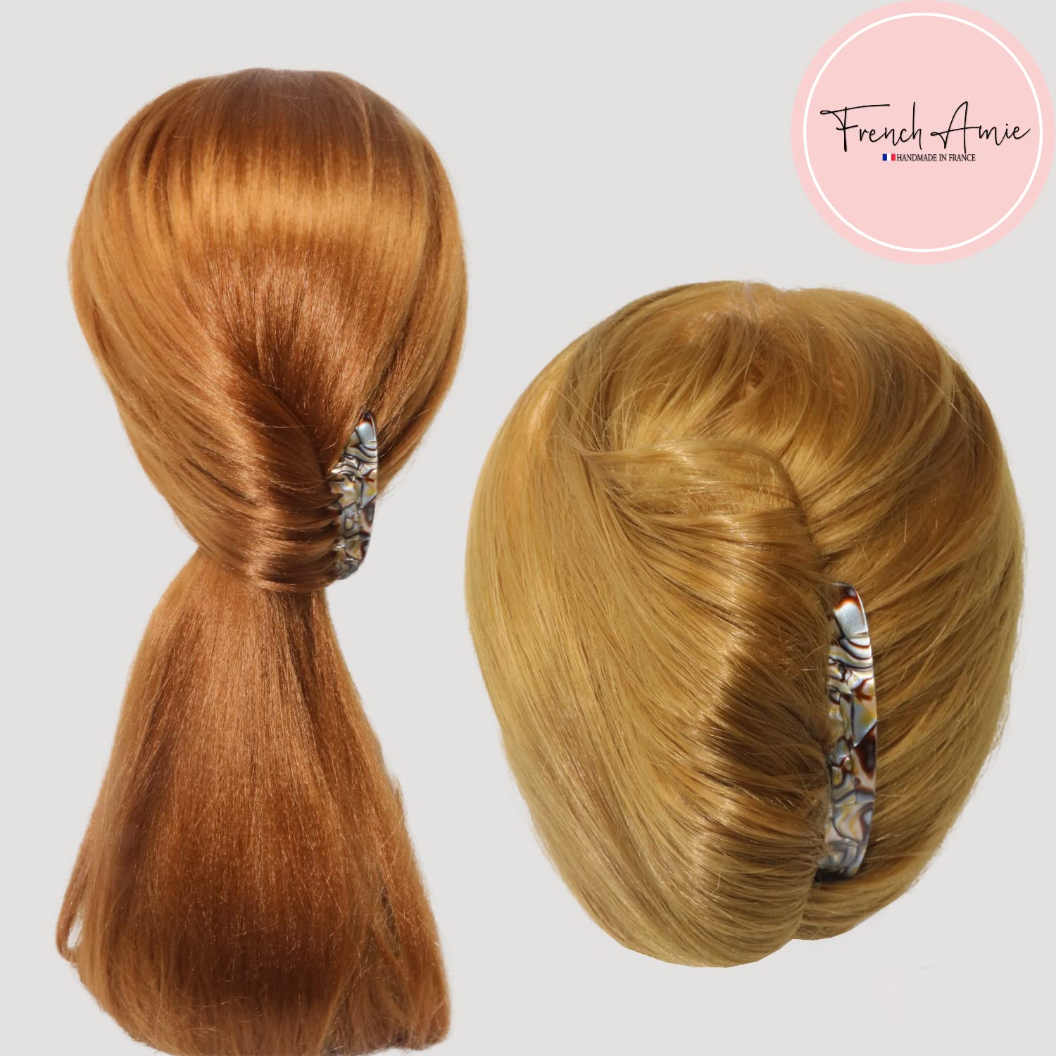French Amie Fab 13 Teeth Medium Handmade Celluloid Side Hair Comb for Women