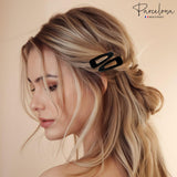 Parcelona French Mini Set of 4 Small 1.25" Celluloid Snap Hair Pins for Women
