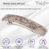 French Amie Oblong 3 1/2" Celluloid Handmade Automatic Hair Barrette for Women