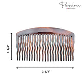 Parcelona French Zig Zag Small Celluloid Acetate 23 Teeth Side Hair Combs(2 Pcs)
