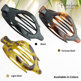 Parcelona French Wide Beak Large Celluloid Side Slide-In Hair Claw for Women