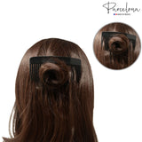 Parcelona French Glossy Black Large Celluloid 27 Teeth Hair Side Comb