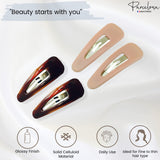 Parcelona French Mini Set of 4 Small 1.25" Celluloid Snap Hair Pins for Women