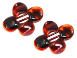 Parcelona France Flat Fleur Shell Celluloid Hinge Side Slide In Secure Claw Clip