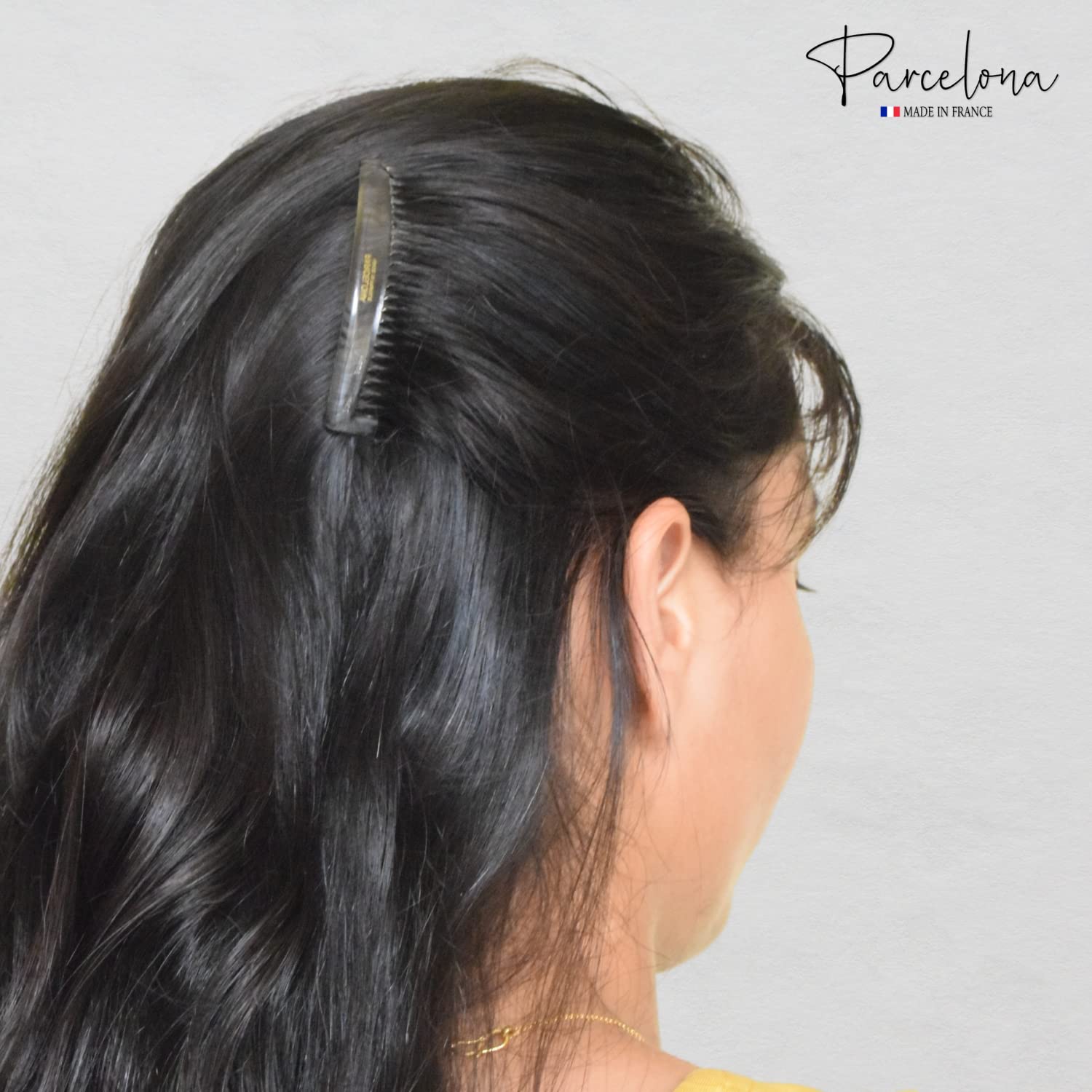 Parcelona French Zig Zag Small Cellulose Acetate 23 Teeth Side Hair Combs(2 Pcs)