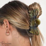 Parcelona French Tropical Butterfly Python Finish Extra Large Hair Claw Clip
