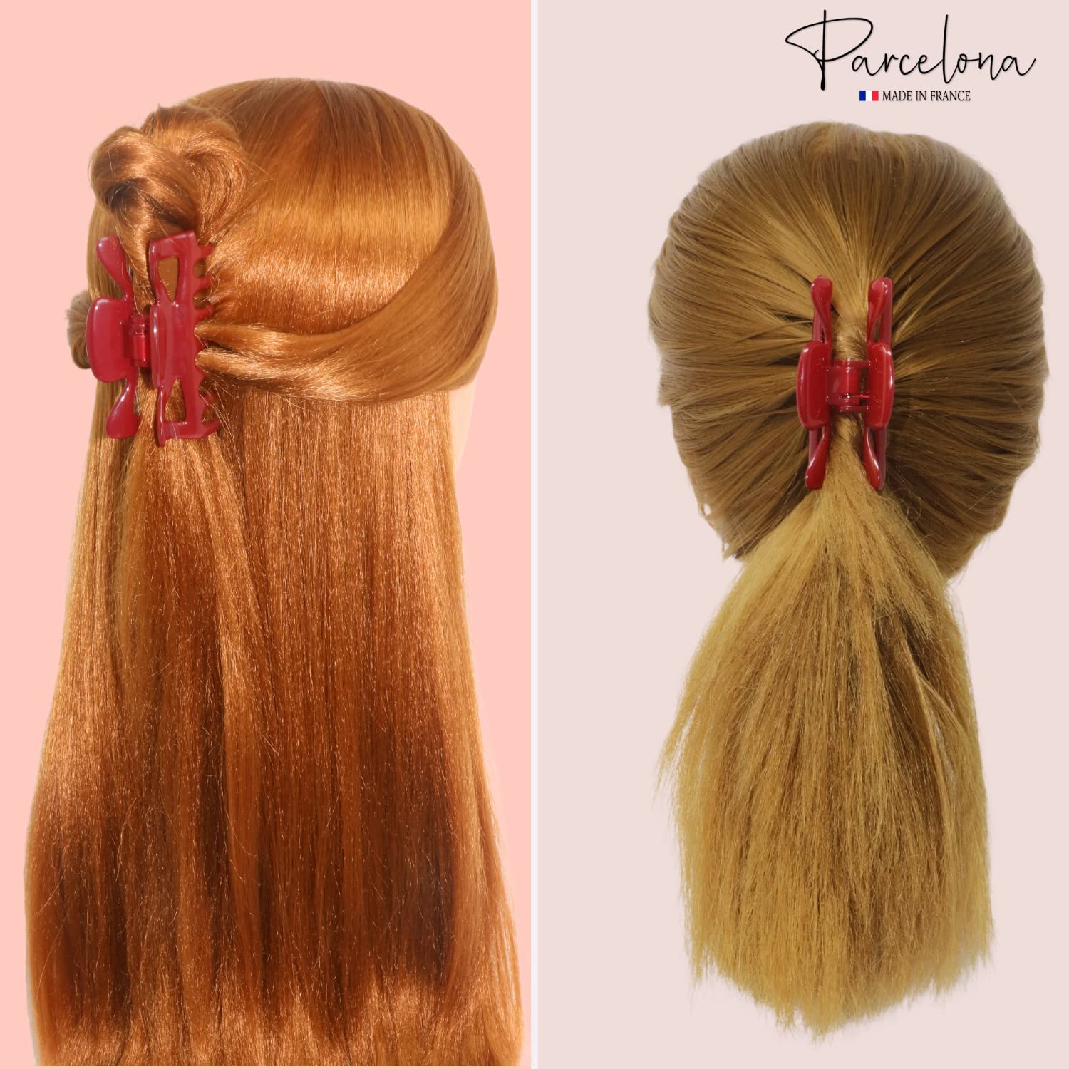 Parcelona French Classic 3" Medium Cellulose Covered Spring Hair Claw Clip