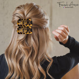 French Amie Swirls 2 ¼” Celluloid Handmade Snap Hair Clips for Women 2 Pcs