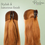 Parcelona French Arch Medium Set of 2 Black And Shell Strong Grip Hair Clip