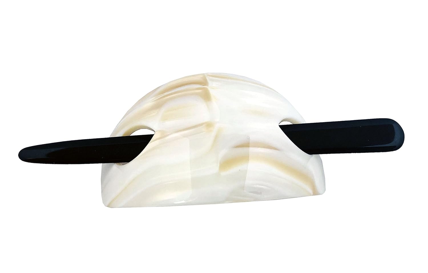 French Amie Oval Arch Handmade Celluloid Hair Bun Cover with Stick for Women