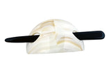French Amie Oval Arch Handmade Celluloid Hair Bun Cover with Stick for Women
