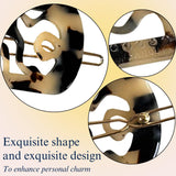 French Amie Swirls 2 ¼” Celluloid Handmade Snap Hair Clips for Women 2 Pcs