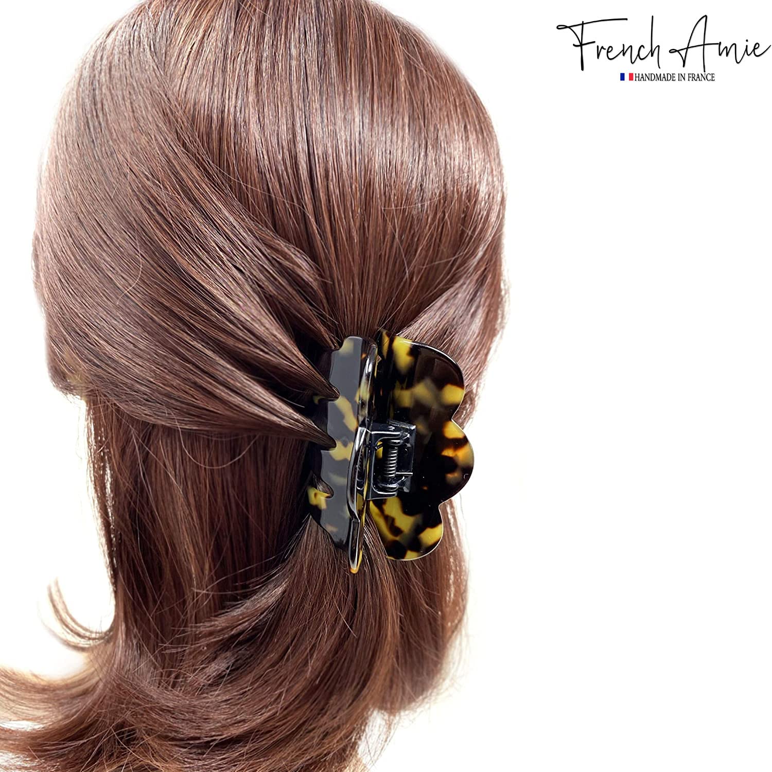 French Amie Crown Wave Small 2.5” Cellulose Handmade Interlocking Hair Claw