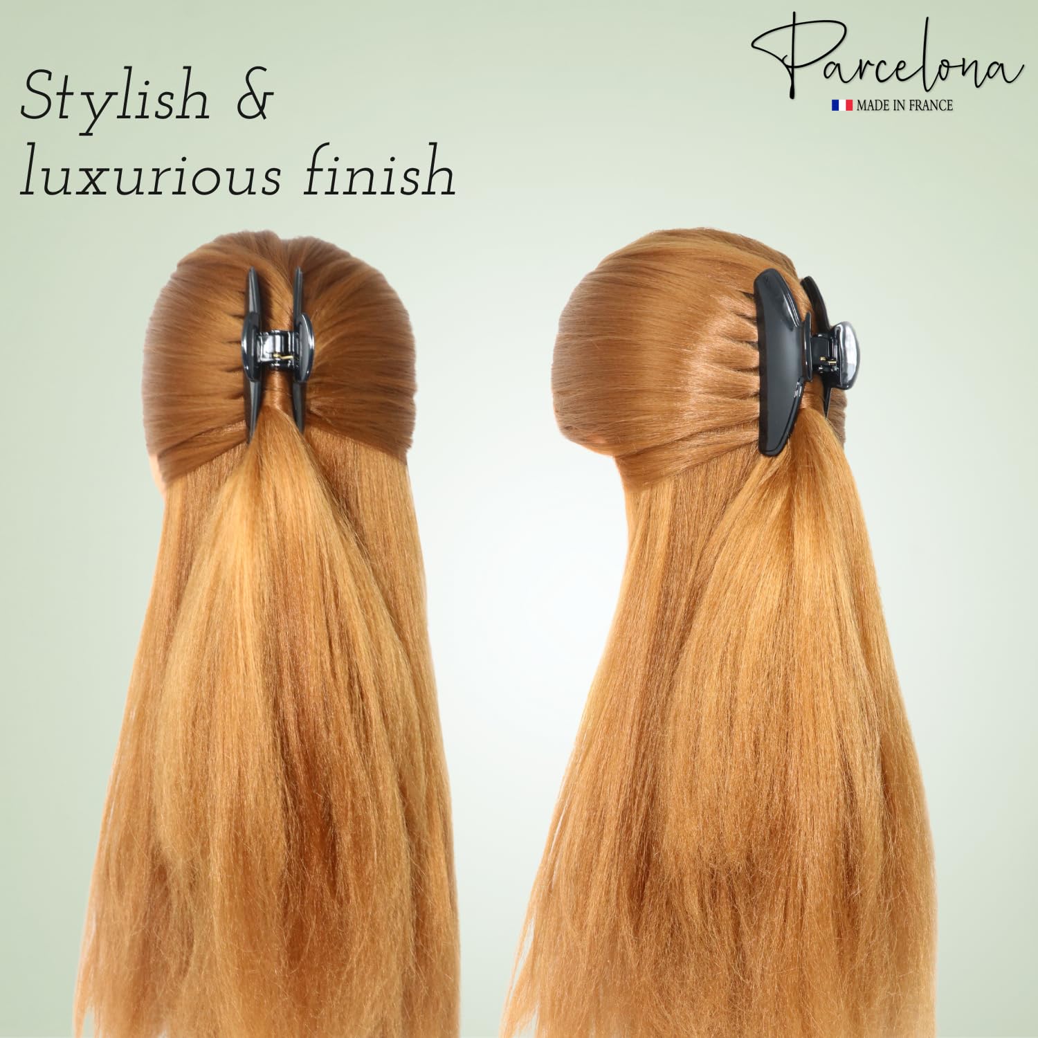 Parcelona French Basic Medium 3 1/2" Cellulose Tight Spring Hair Claw for Women