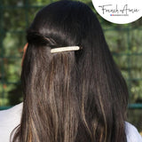 French Amie Rounded Oblong Small Silver Glitter Celluloid Snap Hair Clip 2Pcs