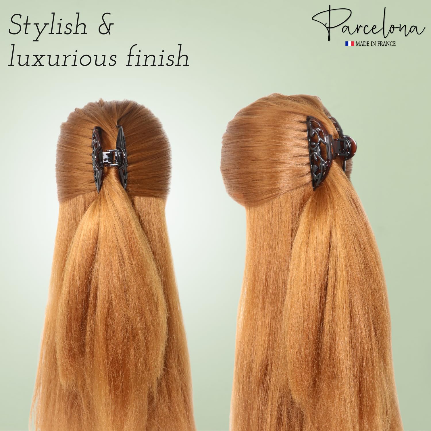 Parcelona French New Jardin Medium Cellulose Jaw Hair Claw for Women and Girls