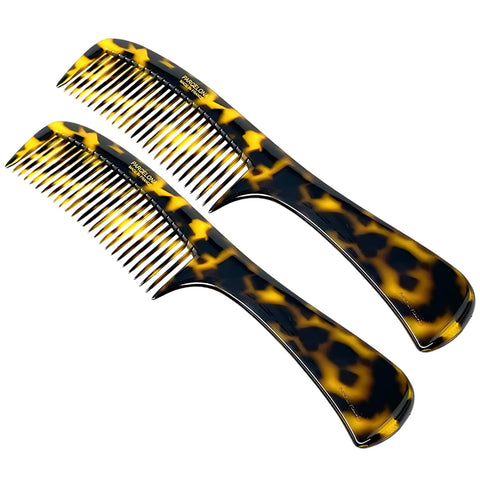 Parcelona French Wide Tooth Yellow Tokyo Large 8 3/4” Set of 2 Professional Hair