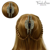 French Amie Thin Oval Large 4 1/4” Handmade Celluloid Jaw Hair Claw for Women