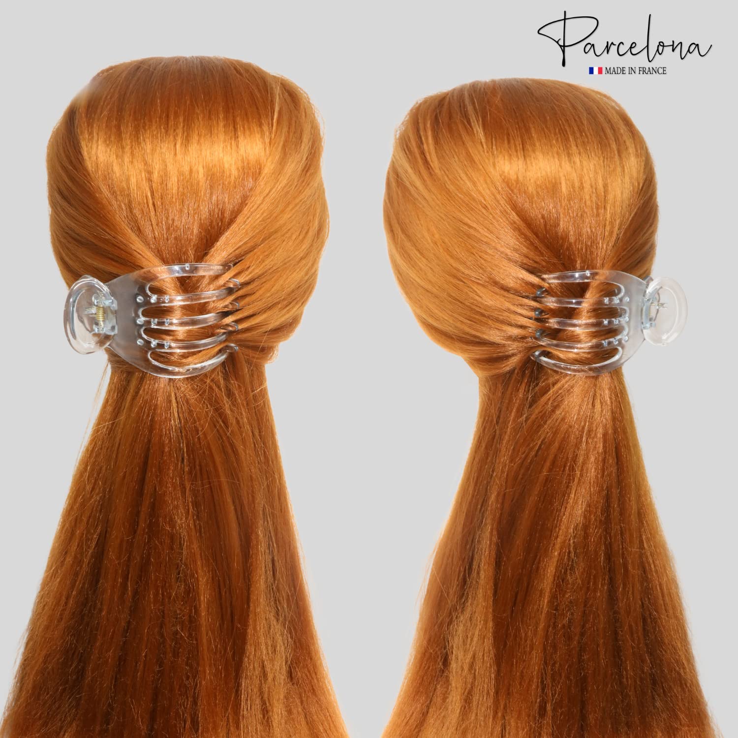 Parcelona French Basic Curved Paw Medium Cellulose Yoga Hair Claw for Women
