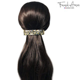French Amie Long Rectangle Handmade Large Hair Barrette Clip for Women N Girls