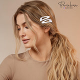 Parcelona French Mini Set of 4 Small 1.25" Celluloid Snap Hair Pins for Women