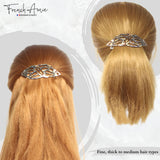 French Amie Classy Leaf Large Celluloid Handmade Hair Clip Barrette for Women