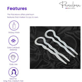 Parcelona French Sleek 3 1/2" Celluloid Wavy U Shaped Hair Pins for Women(2 Pcs)
