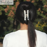 French Amie Chic Ivory Handmade Large 3 Inch Celluloid Jaw Hair Claw Clip