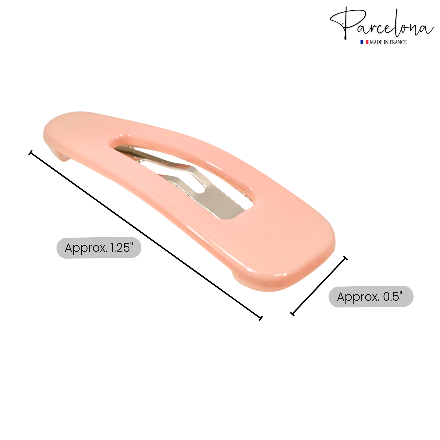 Parcelona French Mini Set of 4 Small 1.25" Cellulose Snap Hair Pins for Women