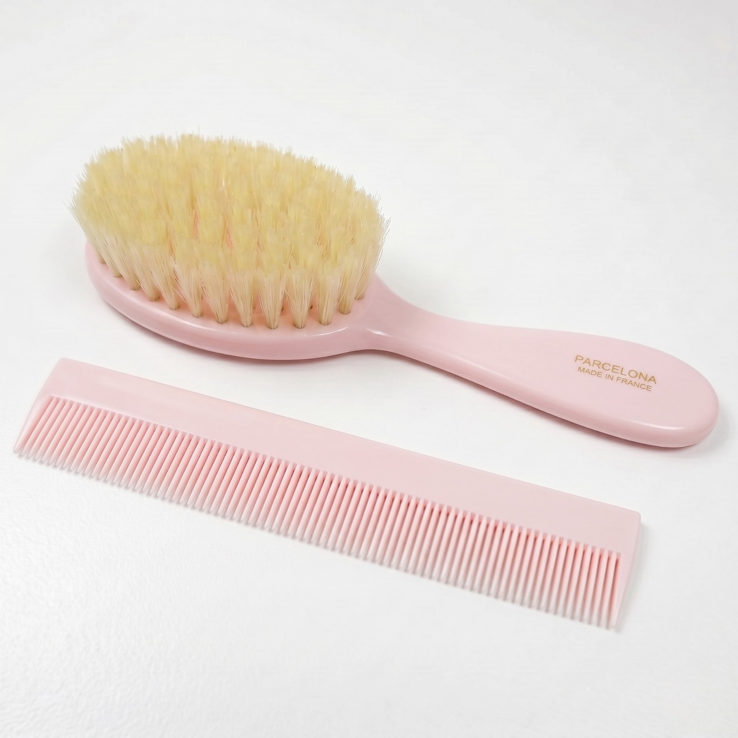 Parcelona French Grooming Combo 6” Cellulose Baby Brush and Comb for Toddlers