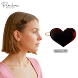 Parcelona Heart 1.75" Tortoise Shell Hair Clip Small Tige Boule Barrette