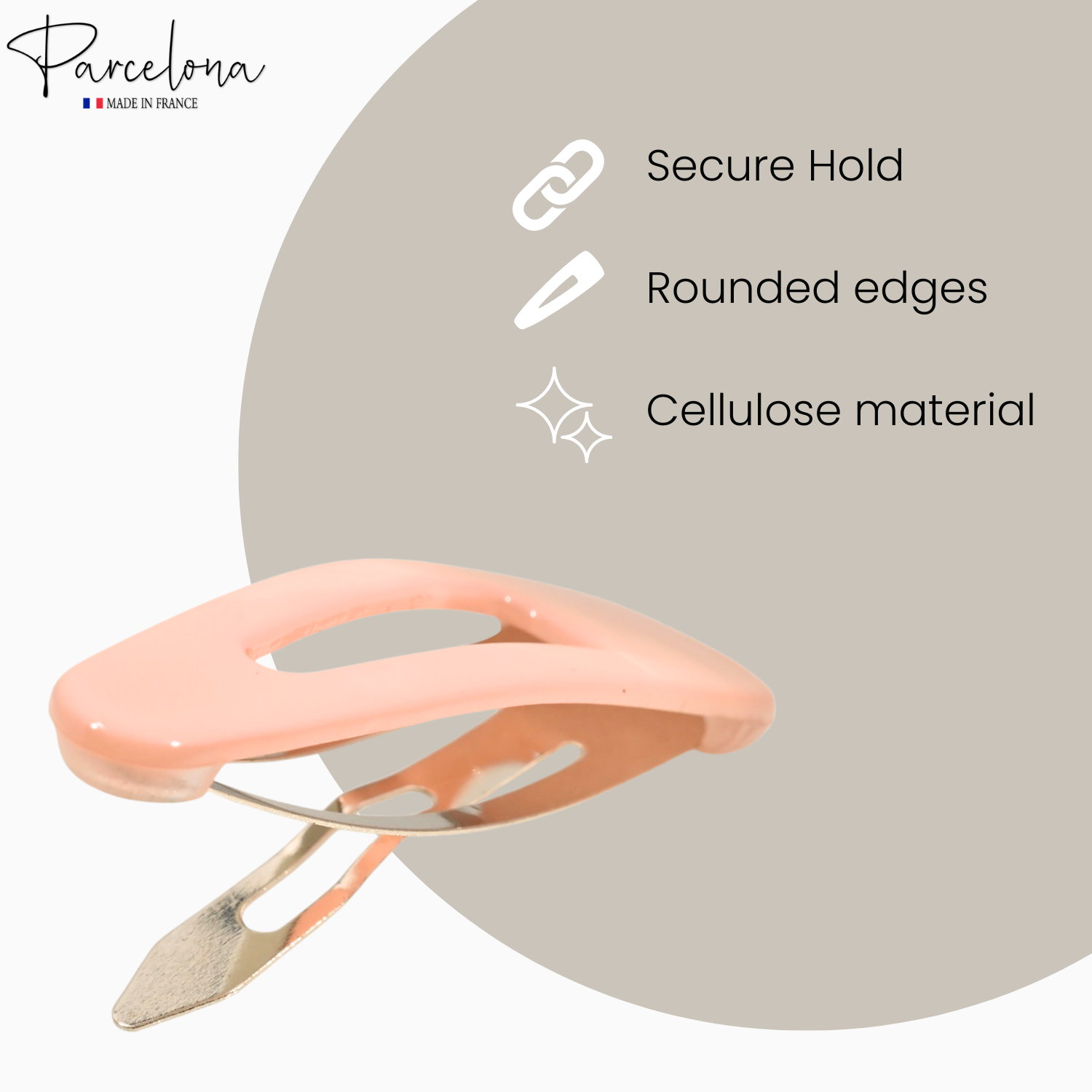 Parcelona French Mini Set of 4 Small 1.25" Cellulose Snap Hair Pins for Women