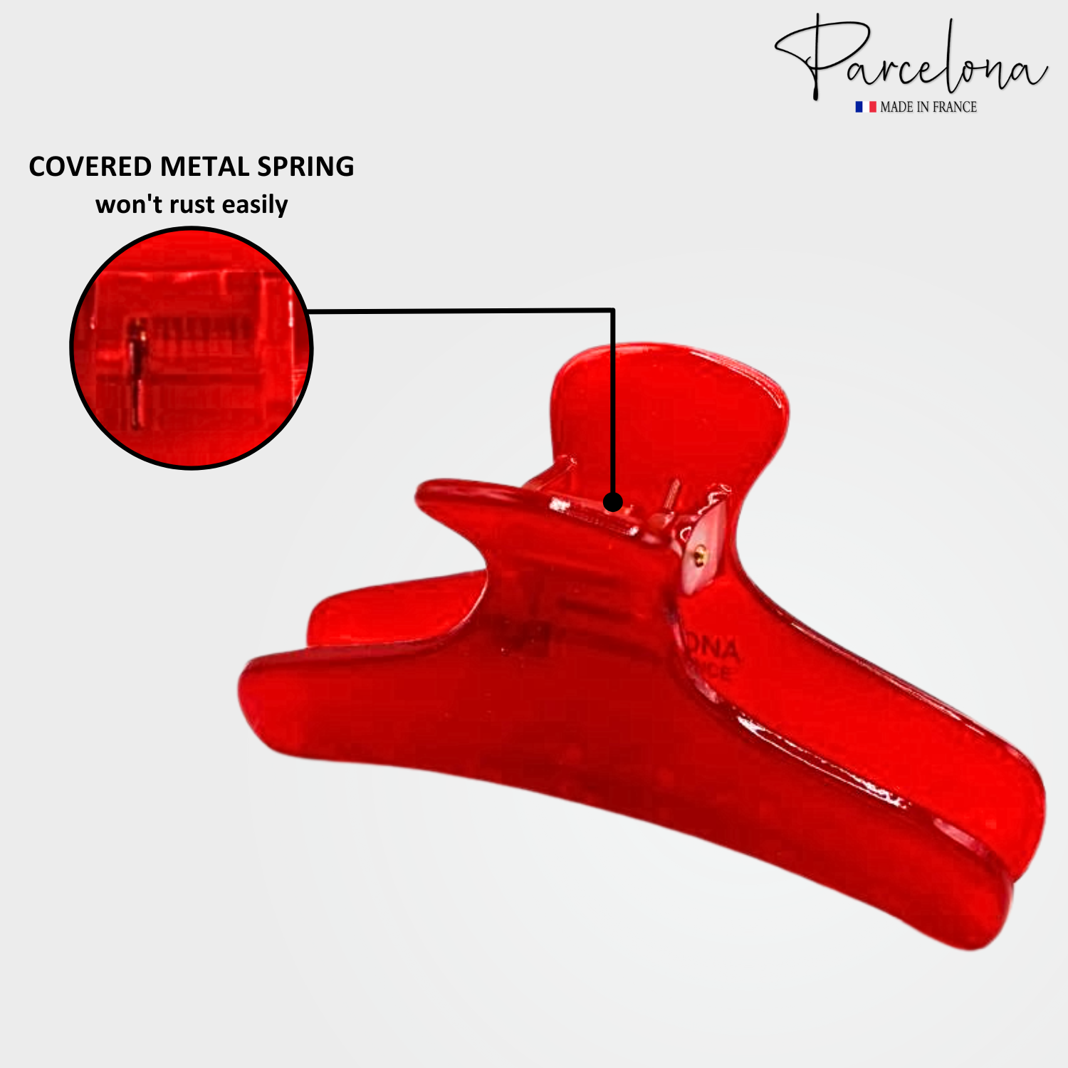 Parcelona French Flat Salon Style Medium 3 1/4" Cellulose Hair Claw for Women