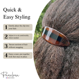 Parcelona French Oval Barrette 3.25" Tortoise Shell Non-Slip Hair Clip Grip