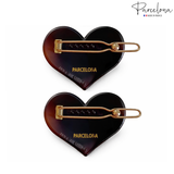 Parcelona Heart 1.75" Tortoise Shell Hair Clip Small Tige Boule Barrette