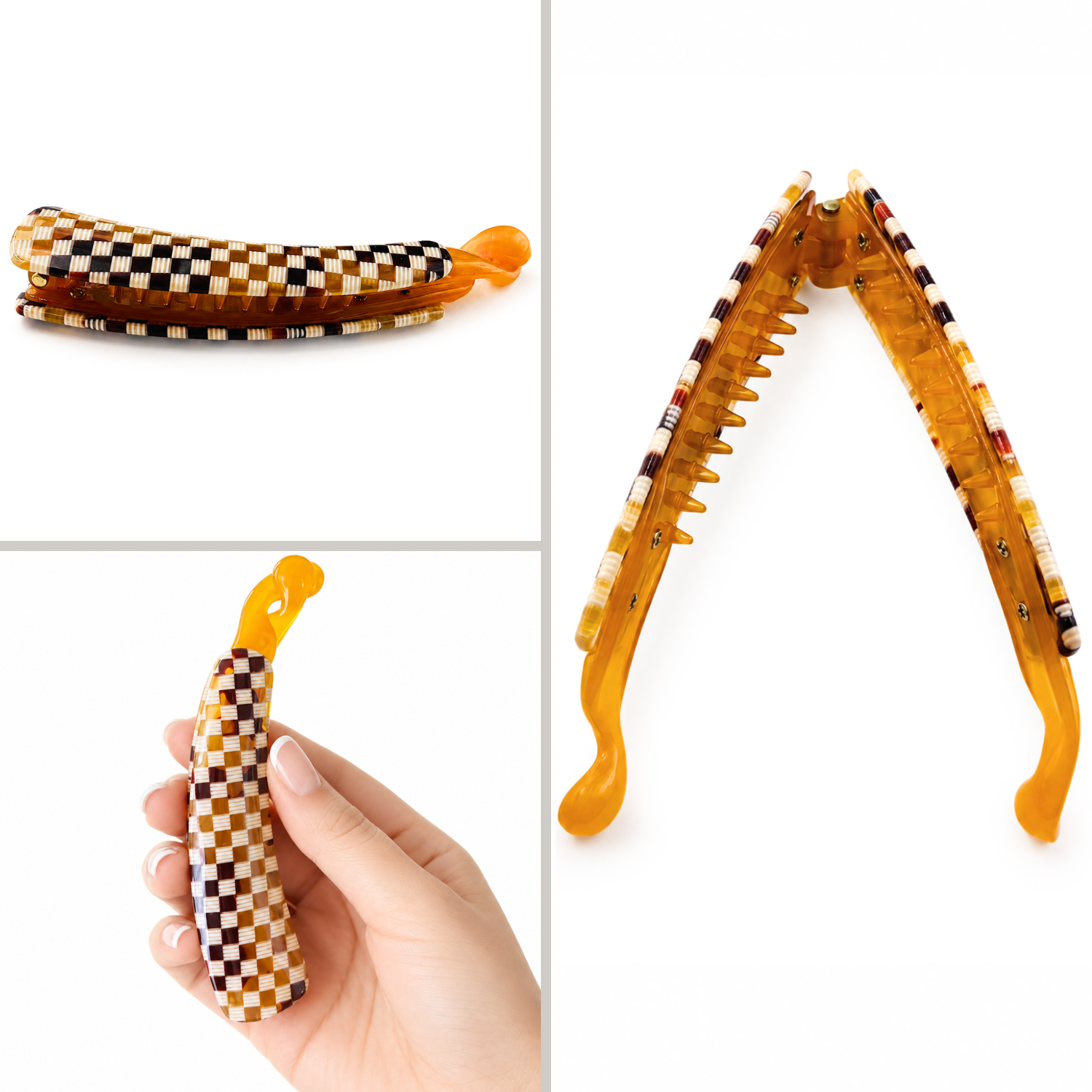 Moeni Curve Large 4 Inch Cellulose Acetate Banana Hair Clip for Women