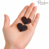 Parcelona Heart 1.75" Tortoise Shell Hair Clip Small Tige Boule Barrette