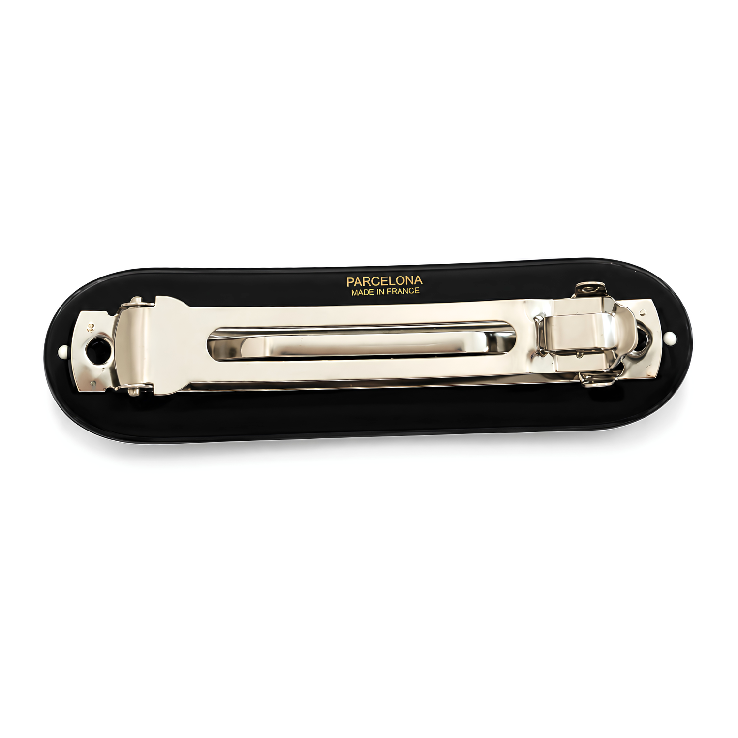 Parcelona French Medium Stylish Ivory Black Cellulose Shell Hair Clip Barrette