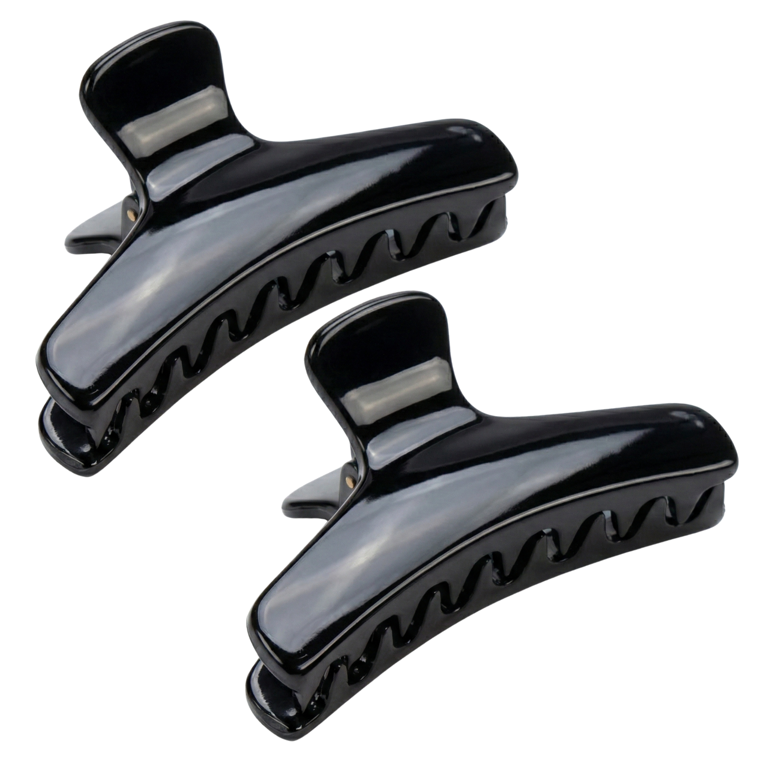 Parcelona French Salon Style Flat Small Cellulose Acetate Jaw Hair Claw Clips 2 Pcs